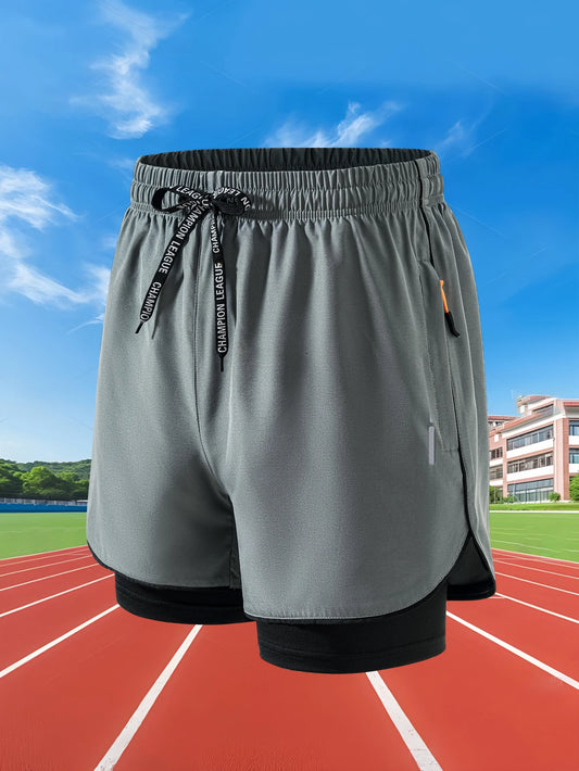 Shorts deportivos 2 en 1 para hombre: ligeros, de secado rápido y con doble capa, ideales para entrenar, correr y lucir tu mejor físico.